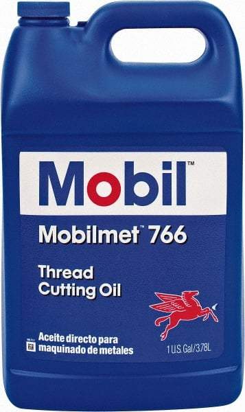 Mobil - Mobilmet 766, 1 Gal Bottle Cutting Fluid - Straight Oil, For Automatic Lathe Operations, Broaching, Gear Shaving, Milling, Parting-Off, Planing, Shaping, Tapping, Threading - Exact Industrial Supply