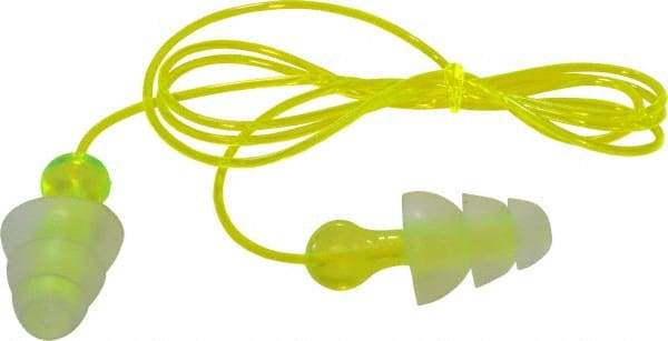 3M - Reusable, Corded, 26 dB, Flange Earplugs - Translucent, 100 Pairs - Exact Industrial Supply