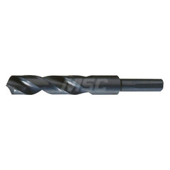 Reduced Shank Drill Bit: 1-15/32'' Dia, 1/2'' Shank Dia, 118  ™, High Speed Steel 6'' OAL, 3-1/8'' Flute Length, Coated Finish, Weldon Shank, RH Cut, Series 190F