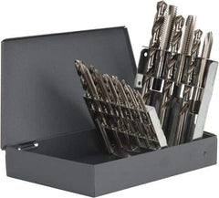 Chicago-Latrobe - #7, #21, #25, #29, #36 Drill, F to U Drill, #6-32 to 1/2-13 Tap, Spiral Point Tap and Drill Set - Bright Finish High Speed Steel Drills, Bright Finish High Speed Steel Taps, Plug Chamfer, 18 Piece Set - Exact Industrial Supply