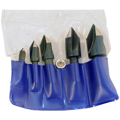 Chicago-Latrobe - 5 Piece, 1/4 to 3/4" Head Diam, 82° Included Angle, Single End Countersink Set - Exact Industrial Supply