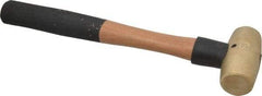 American Hammer - 2 Lb Head 1-3/8" Face Brass Head Hammer - 13" OAL, Wood Handle - Exact Industrial Supply