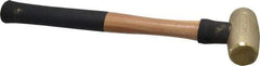 American Hammer - 3 Lb Head 1-1/2" Face Brass Head Hammer - 15" OAL, Wood Handle - Exact Industrial Supply