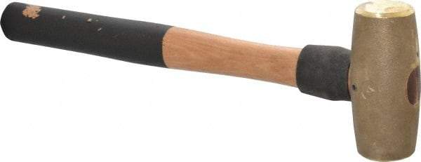 American Hammer - 4 Lb Head 1-5/8" Face Brass Head Hammer - 16" OAL, Wood Handle - Exact Industrial Supply