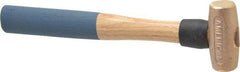 American Hammer - 1-1/2 Lb Head 1-3/8" Face Bronze Nonmarring Hammer - 12" OAL, Wood Handle - Exact Industrial Supply