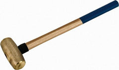 American Hammer - 10 Lb Head 2" Face Bronze Nonmarring Hammer - 26" OAL, Wood Handle - Exact Industrial Supply