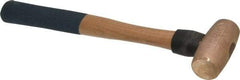 American Hammer - 2 Lb Head 1-3/8" Face Bronze Nonmarring Hammer - 13" OAL, Wood Handle - Exact Industrial Supply
