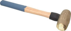 American Hammer - 4 Lb Head 1-5/8" Face Bronze Nonmarring Hammer - 16" OAL, Wood Handle - Exact Industrial Supply