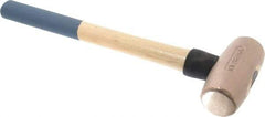 American Hammer - 5 Lb Head 1-3/4" Face Bronze Nonmarring Hammer - 16" OAL, Wood Handle - Exact Industrial Supply