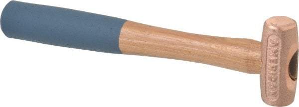 American Hammer - 1/2 Lb Nonsparking Copper Head Hammer - 10" OAL, 2" Head Length, 1" Face Diam, 10" Hickory Handle - Exact Industrial Supply