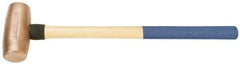 American Hammer - 10 Lb Nonsparking Copper Head Hammer - 26" OAL, 6-1/2" Head Length, 2" Face Diam, 26" Hickory Handle - Exact Industrial Supply