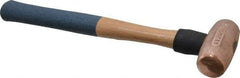 American Hammer - 3 Lb Nonsparking Copper Head Hammer - 15" OAL, 4" Head Length, 1-1/2" Face Diam, 15" Hickory Handle - Exact Industrial Supply