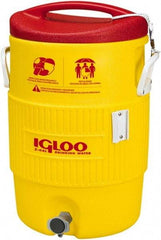 Igloo - 5 Gal Beverage Cooler - Plastic, Yellow/Red - Exact Industrial Supply