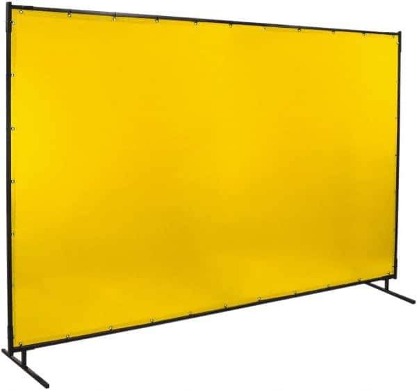 Steiner - 10 Ft. Wide x 6 Ft. High x 3/4 Inch Thick, 14 mil Thick Transparent Vinyl Portable Welding Screen Kit - Yellow - Exact Industrial Supply