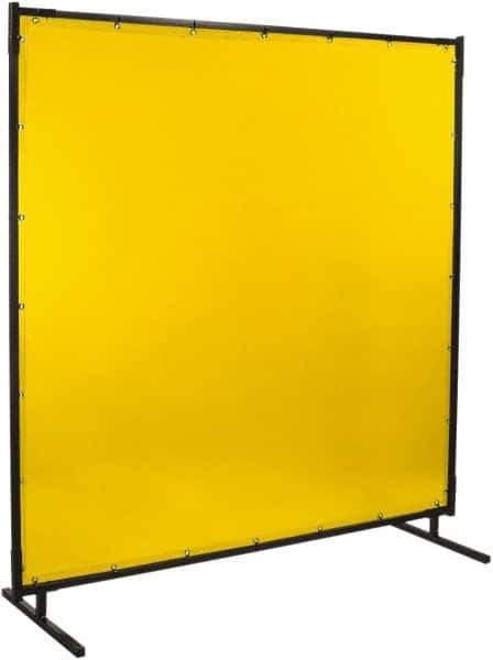 Steiner - 8 Ft. Wide x 6 Ft. High x 1 Inch Thick, 14 mil Thick Transparent Vinyl Portable Welding Screen Kit - Yellow - Exact Industrial Supply