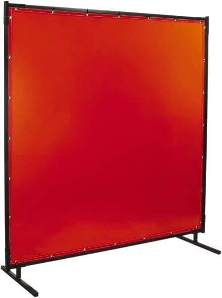 Steiner - 8 Ft. Wide x 6 Ft. High x 1 Inch Thick, 14 mil Thick Transparent Vinyl Portable Welding Screen Kit - Orange - Exact Industrial Supply