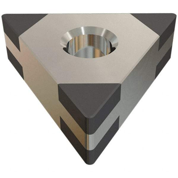 Iscar - TNGA332 M6 Grade IB25HC PCBN Turning Insert - TiN Finish, 60° Triangle, 3/8" Inscr Circle, 3/16" Thick, 1/32" Corner Radius - Exact Industrial Supply