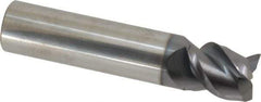 Accupro - 5/8", 3/4" LOC, 5/8" Shank Diam, 3" OAL, 3 Flute, Solid Carbide Square End Mill - Single End, AlTiN Finish, Spiral Flute, Variable° Helix, Centercutting, Right Hand Cut, Right Hand Flute - Exact Industrial Supply