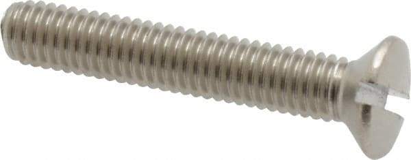 Value Collection - M6x1.00 Metric Coarse, 35mm OAL Slotted Drive Machine Screw - Oval Head, Grade 18-8 & A2 Stainless Steel, Uncoated, Without Washer - Exact Industrial Supply