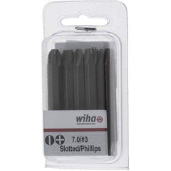 Wiha - 1/4" Drive, #3 Reversible Phillips/Slotted Screwdriver Bit - 2-3/8" OAL - Exact Industrial Supply