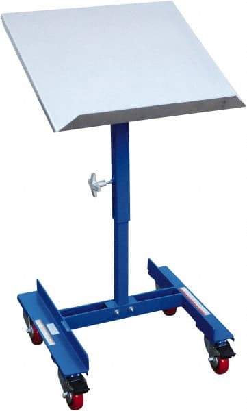 Vestil - Work Table - Steel, Fixed Leg, Blue, 21" Long x 21" Deep x 28" High - Exact Industrial Supply
