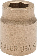 Ampco - 1/2", 1/2" Drive, Standard Hand Socket - 6 Points, 1-3/16" OAL, Aluminum Bronze - Exact Industrial Supply