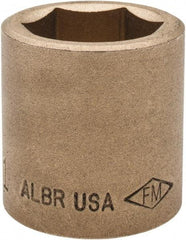 Ampco - 1", 1/2" Drive, Standard Hand Socket - 6 Points, 1-1/2" OAL, Aluminum Bronze - Exact Industrial Supply