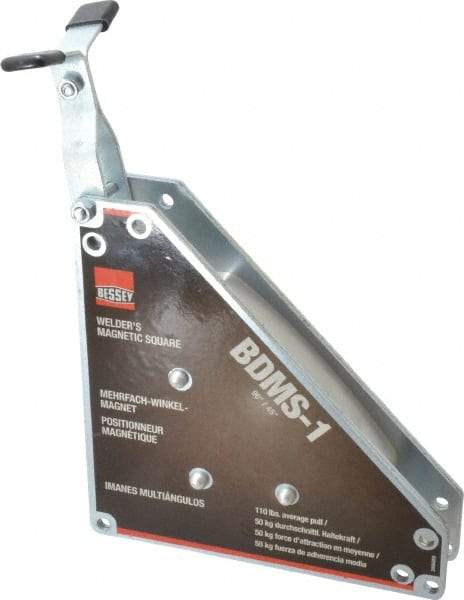 Bessey - 8" Wide x 1-5/8" Deep x 8" High Magnetic Welding & Fabrication Square - 100 Lb Average Pull Force - Exact Industrial Supply