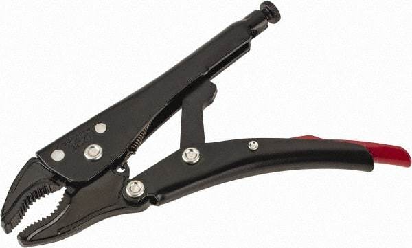 Proto - 7-15/32" OAL Curved Jaw Locking Pliers - 11/32" Jaw Width, 1-19/64" Jaw Depth, 1-21/32" Jaw Opening, Standard Handle - Exact Industrial Supply