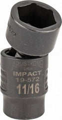 Armstrong - 3/8" Drive 11/16" Standard Universal Impact Socket - 6 Points, 2-11/32" OAL - Exact Industrial Supply