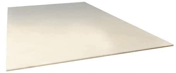 Made in USA - 1/2" Thick x 4' Wide x 8' Long, Polypropylene Sheet - White, Shore D-72 Hardness, ±5% Tolerance - Exact Industrial Supply