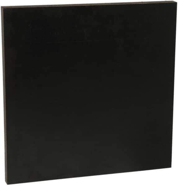 Made in USA - 1" Thick x 2' Wide x 2' Long, Recycled UHMW Sheet - Black, Shore D-67 Hardness, ±0.020 Tolerance - Exact Industrial Supply