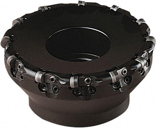 Seco - 3.52" Cut Diam, 0.177" Max Depth, 1" Arbor Hole, 6 Inserts, RN.N 32 Insert Style, Indexable Copy Face Mill - 9,100 Max RPM, 2.38" High - Exact Industrial Supply