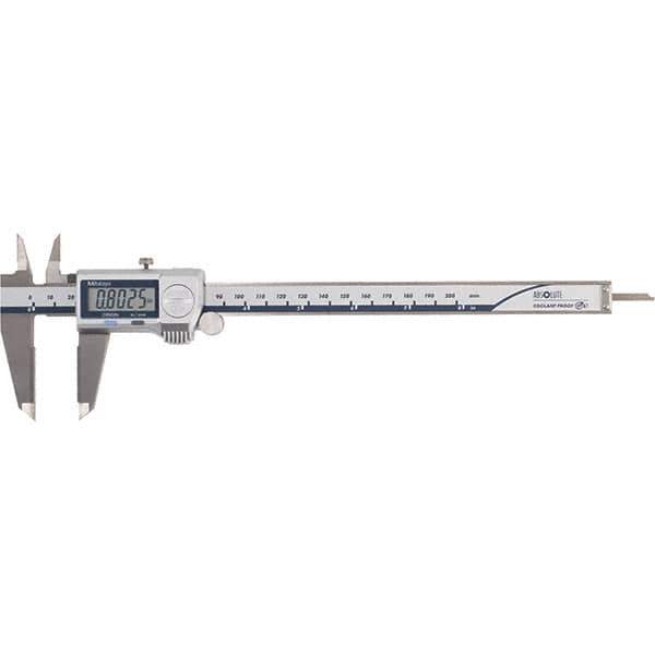 Mitutoyo - 0 to 8" Range 0.01mm Resolution, Electronic Caliper - Steel with 50mm Carbide-Tipped Jaws, 0.001" Accuracy - Exact Industrial Supply