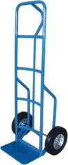 PRO-SOURCE - 800 Lb Capacity 50" OAH Hand Truck - 8 x 14" Base Plate, Loop Handle, Cast Iron, Mold-On Rubber Wheels - Exact Industrial Supply