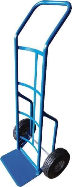 PRO-SOURCE - 600 Lb Capacity 52" OAH Hand Truck - 8 x 14" Base Plate, Continuous Swept Back Handle, Steel, Full Pneumatic Wheels - Exact Industrial Supply