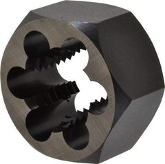 Cle-Line - 1-8 UNC Thread, 1-13/16" Hex, Hex Rethreading Die - Carbon Steel, 1" Thick, Series 0650 - Exact Industrial Supply