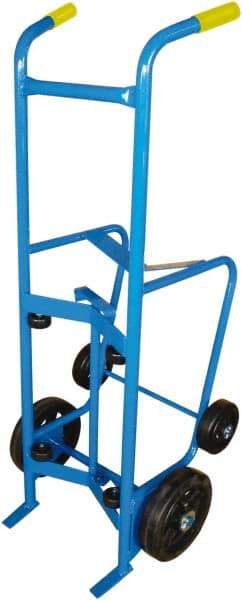 PRO-SOURCE - 1,000 Lb Load Capacity, 55 Gal Drum Hand Truck - 24" Wide x 56-1/2" High, 4 Wheels - Exact Industrial Supply