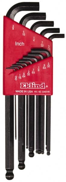 Eklind - 13 Piece L-Key Ball End Hex Key Set - Exact Industrial Supply