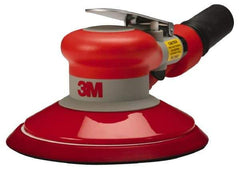 3M - 12,000 OPM, 17 CFM Air Consumption, 90 psi Air Pressure, Palm Air Orbital Sander - Round Pad, 3/8" Inlet - Exact Industrial Supply
