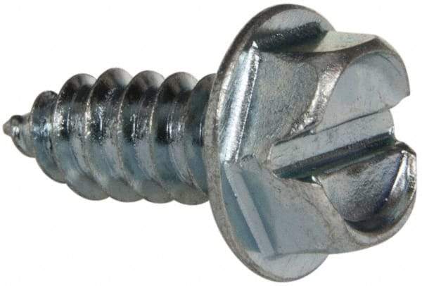 Value Collection - #14 Hex Washer Head Slotted Sheet Metal Screw - Steel, 5/8" Length Under Head, Grade 2 - Exact Industrial Supply