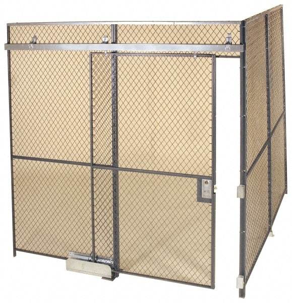 Folding Guard - 20' Long x 10" Wide, Woven Wire Room Kit - 2 Walls - Exact Industrial Supply