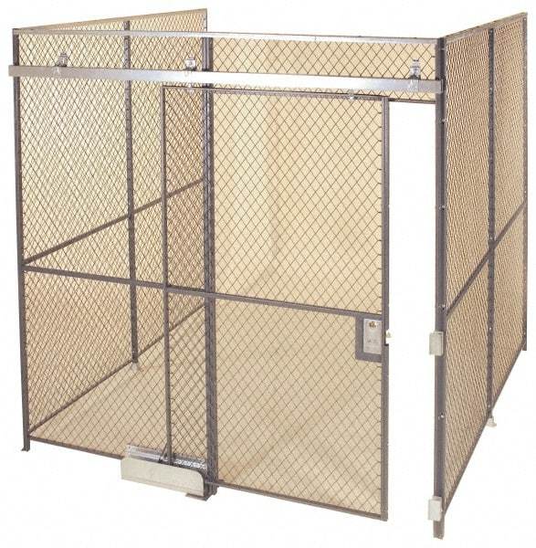 Folding Guard - 20' Long x 15" Wide, Woven Wire Room Kit - 3 Walls - Exact Industrial Supply