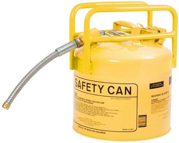 Eagle - 5 Gal Galvanized Steel Type II DOT Safety Can - 15-3/4" High x 12-1/2" Diam, Yellow - Exact Industrial Supply