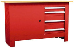 Value Collection - 60 Wide x 24" Deep x 37-1/4" High, Fiberboard Workbench - Straight Edge, Fixed Legs - Exact Industrial Supply