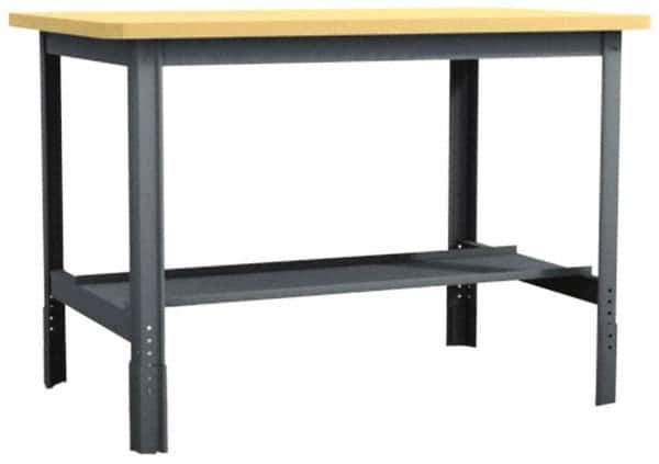 Value Collection - 60 Wide x 24" Deep x 29" High, Flakeboard Workbench - Comfort Edge, Adjustable Height Legs - Exact Industrial Supply