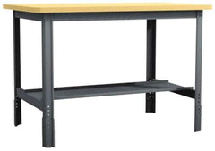 Value Collection - 72 Wide x 24" Deep x 29" High, Flakeboard Workbench - Comfort Edge, Adjustable Height Legs - Exact Industrial Supply