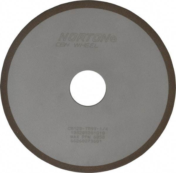 Norton - 6" Diam x 1-1/4" Hole x 1/8" Thick, 120 Grit Surface Grinding Wheel - CBN, Type 1A1, Fine Grade, Resinoid Bond - Exact Industrial Supply