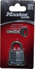 Master Lock - 1/2" Shackle Clearance, Keyed Different Warded Cylinder Padlock - 3/16" Shackle Diam, Steel - Exact Industrial Supply