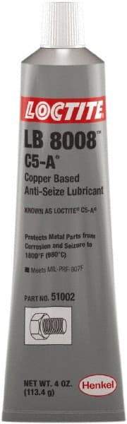 Loctite - 4 oz Tube Anti-Seize Lubricant - Copper, 1,800°F, Copper - Exact Industrial Supply